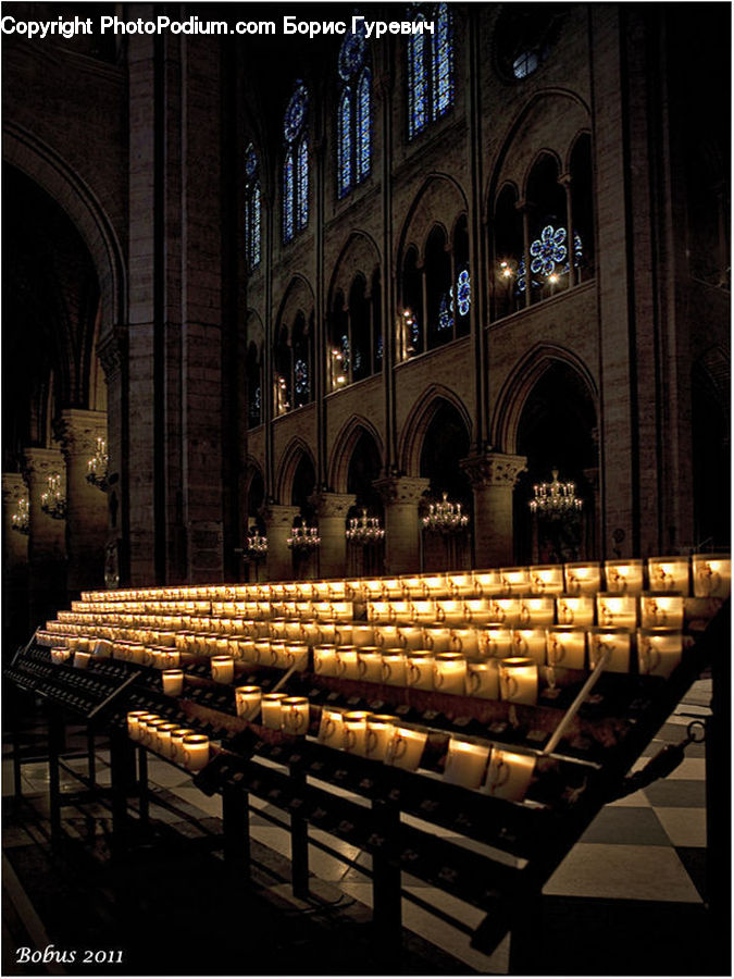 Candle, Chair, Furniture, Auditorium, Concert, Hall, Indoors