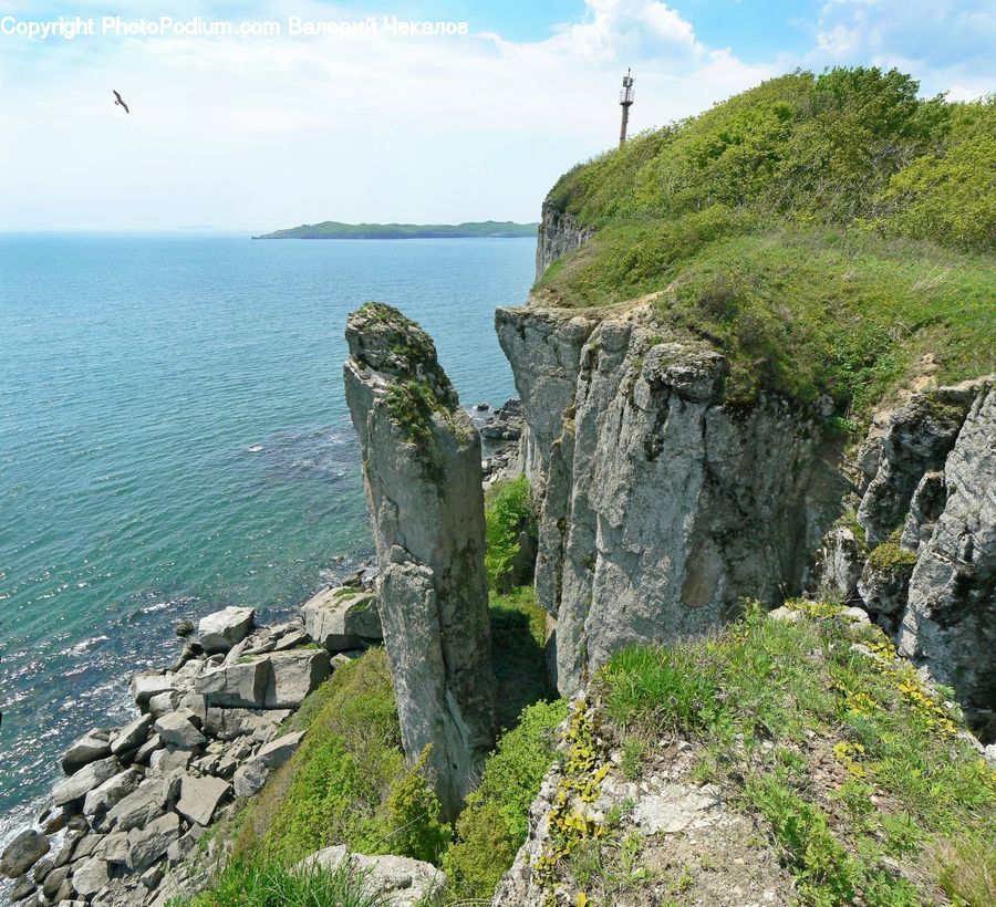 Cliff, Outdoors, Coast, Sea, Water, Promontory