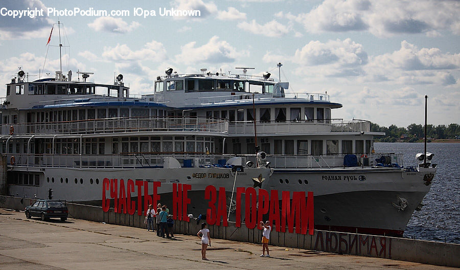 Cruise Ship, Ferry, Freighter, Ship, Tanker, Vessel, Pedestrian
