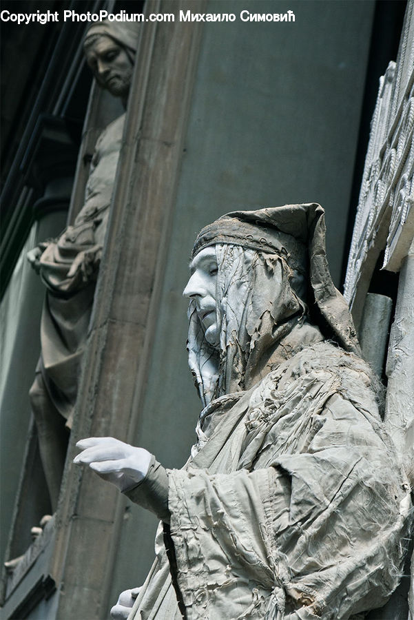 Art, Sculpture, Statue, Gargoyle, Rubble, Column, Pillar