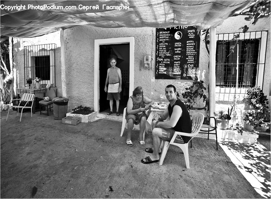 People, Person, Human, Deck, Housing, Porch, Chair