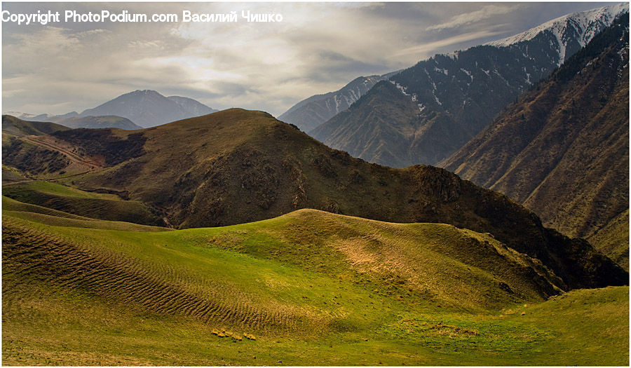 Field, Grass, Grassland, Land, Outdoors, Crest, Mountain