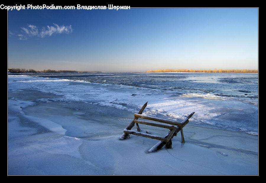 Bench, Beach, Coast, Outdoors, Sea, Water
