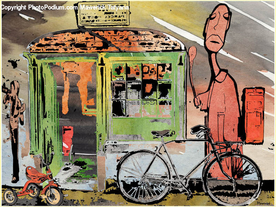 Art, Graffiti, Mural, Wall, Bicycle, Bike, Vehicle