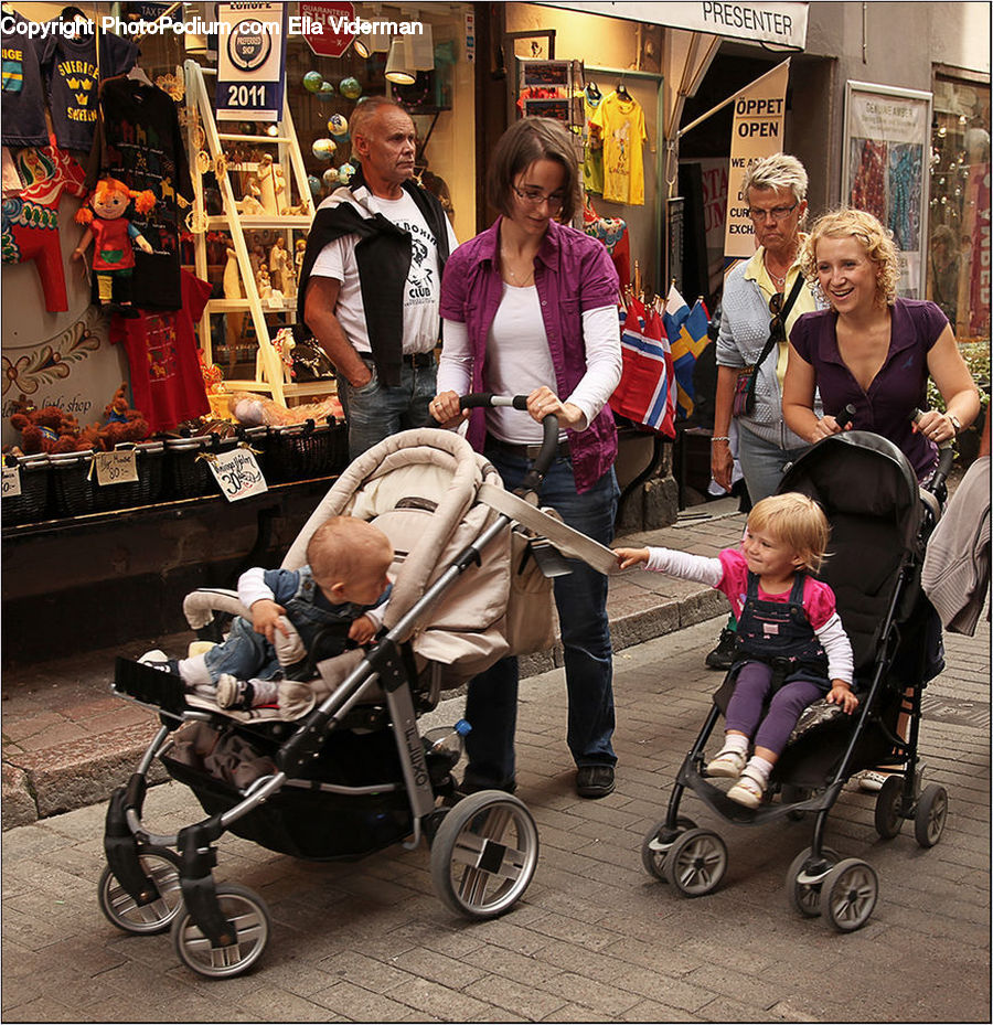 Stroller, People, Person, Human, Bicycle, Bike, Vehicle