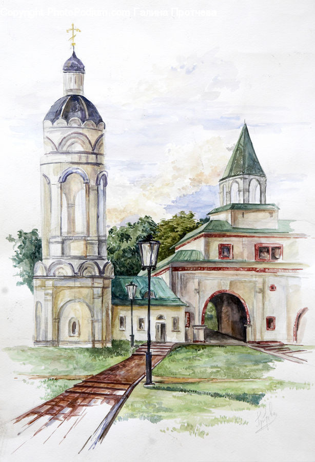 Architecture, Bell Tower, Clock Tower, Tower, Plant, Potted Plant, Arch