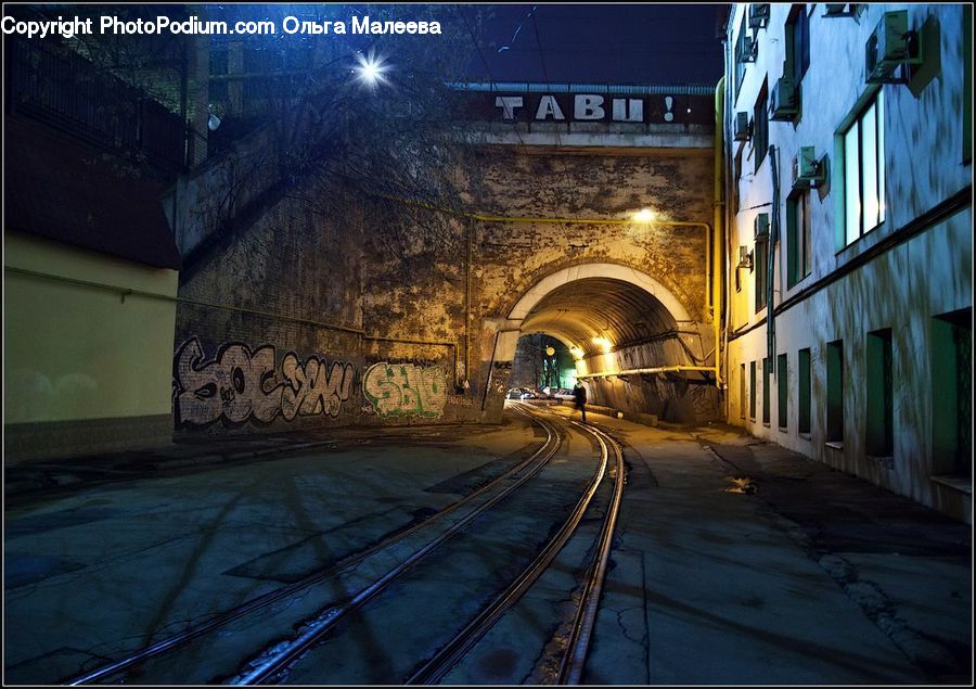 Tunnel, Alley, Alleyway, Road, Street, Town, Subway