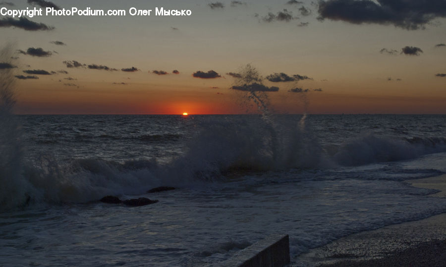Beach, Coast, Outdoors, Sea, Water, Dawn, Dusk