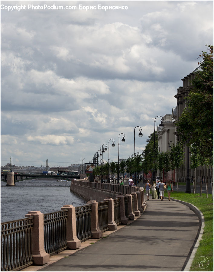 Boardwalk, Deck, Path, Sidewalk, Walkway, Railing, Column