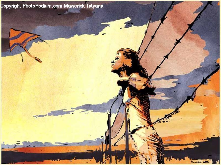 Kite, Collage, Poster, Art, Modern Art, Face