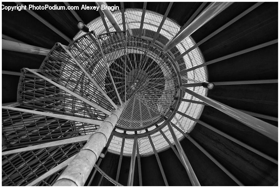 Spiral, Banister, Handrail, Staircase, Chair, Furniture