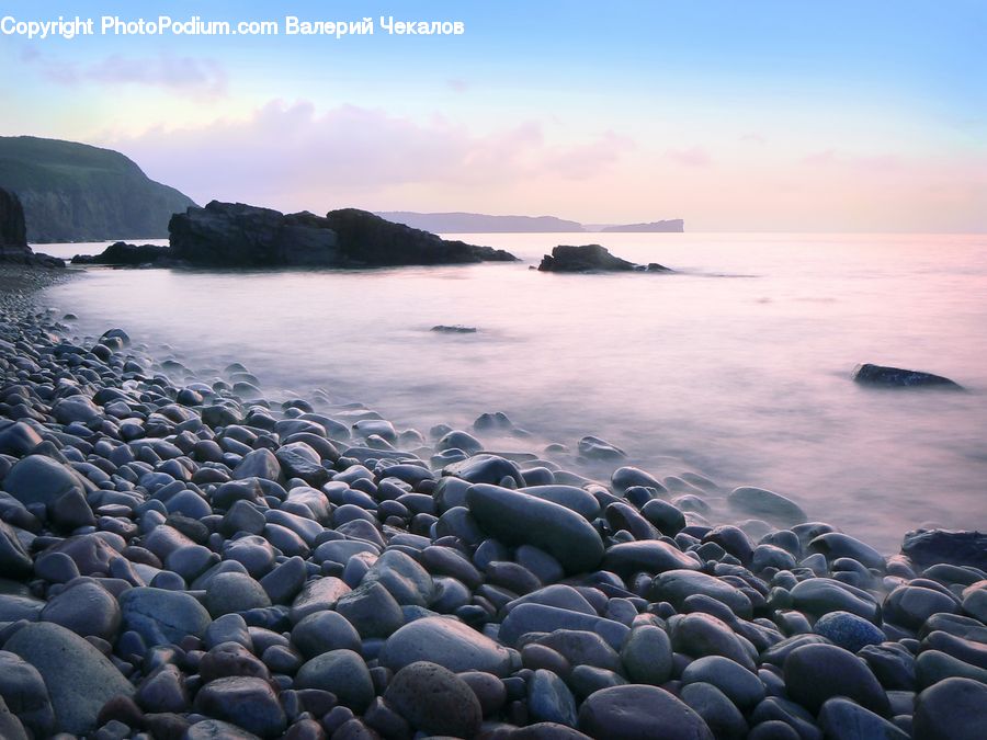 Pebble, Coast, Outdoors, Sea, Water, Cliff, Promontory
