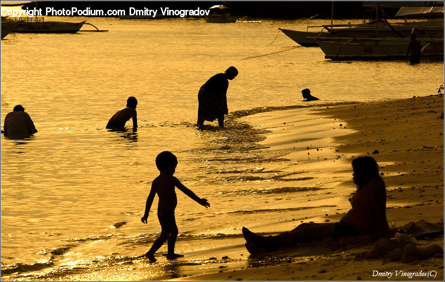 Human, People, Person, Boat, Watercraft, Silhouette, Beach