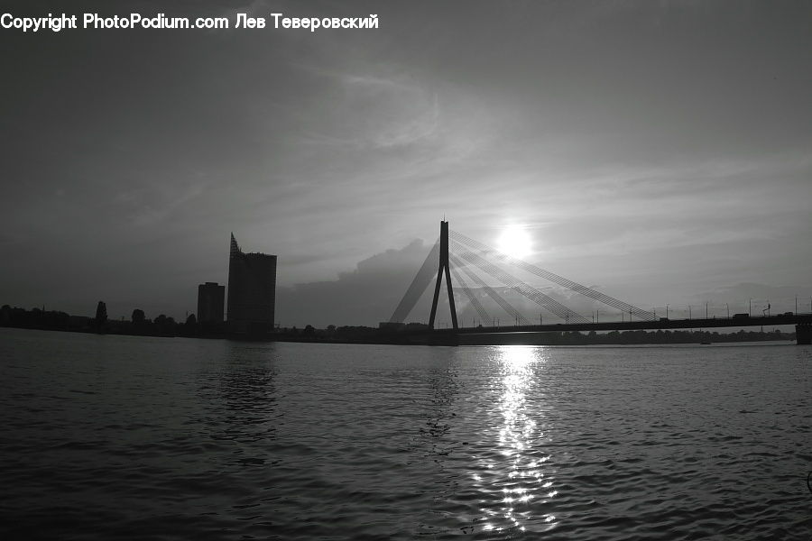 Bridge, Waterfront, Water, Architecture, Outdoors, River, Flare