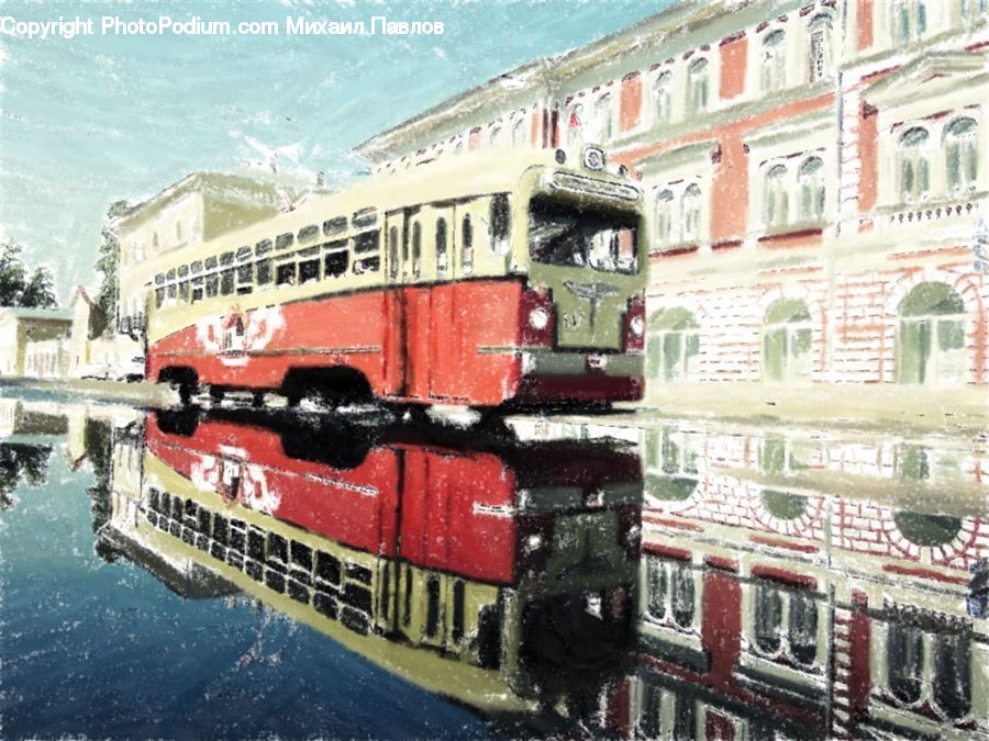 Boat, Watercraft, Plant, Potted Plant, Bus, Double Decker Bus, Vehicle