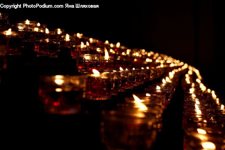Candle, Night, Outdoors, Glass, Lighting, Cup, Night Club
