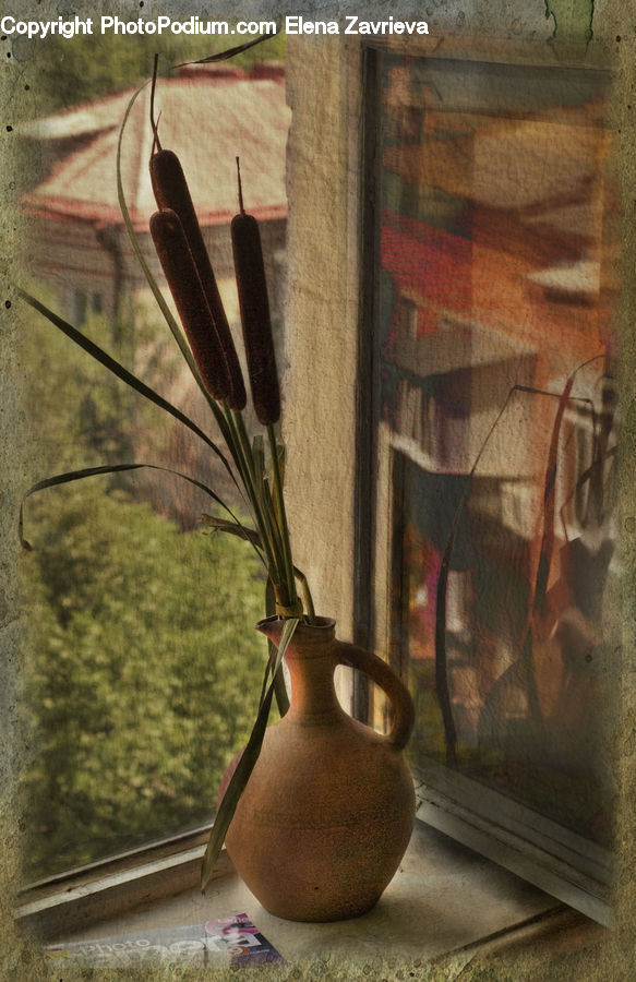 Jug, Pitcher, Water Jug, Art, Modern Art, Cushion, Home Decor
