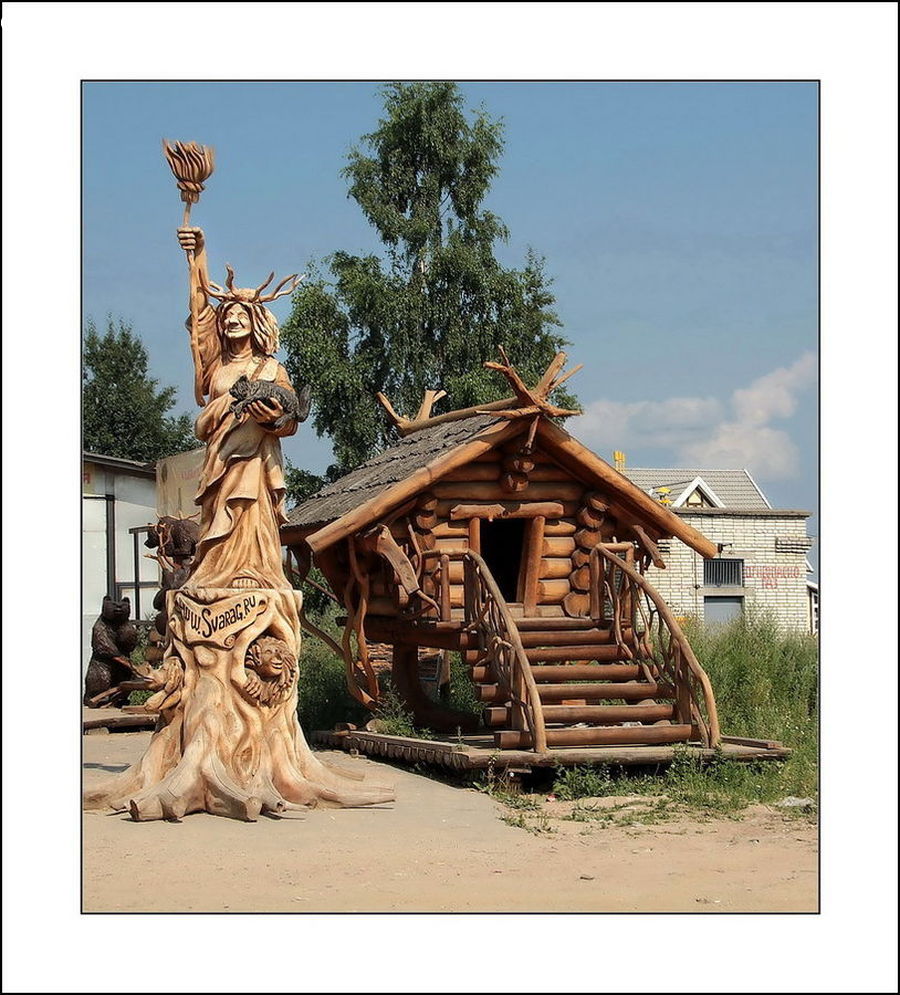 Building, Hut, Log Cabin, Shack, Art, Sculpture, Statue