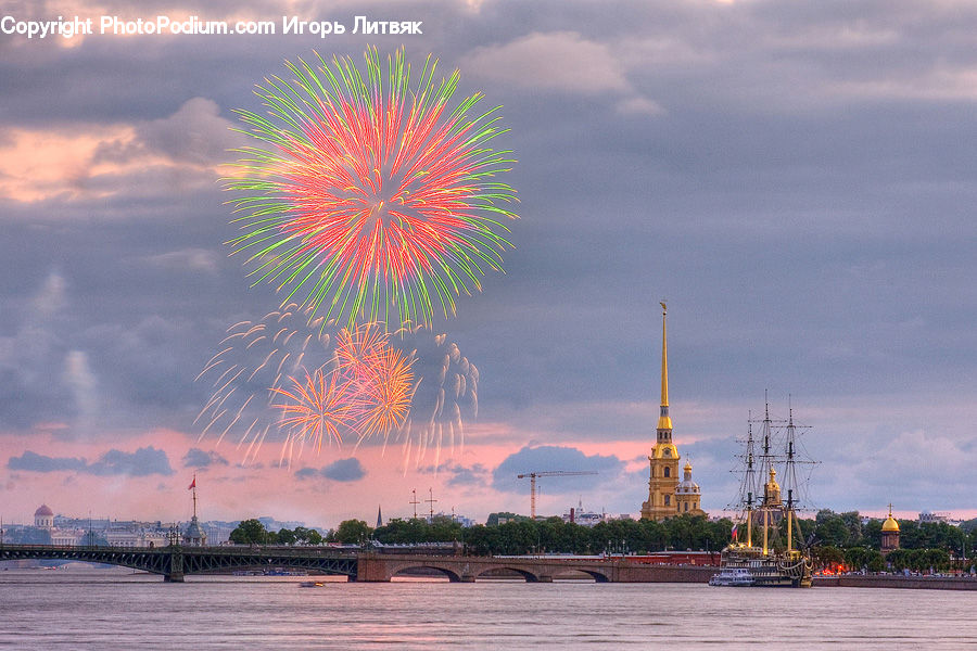 Ferris Wheel, City, Downtown, Building, Housing, Architecture, Spire