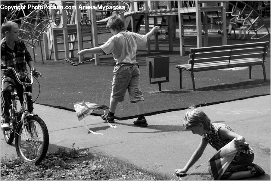 People, Person, Human, Bench, Bicycle, Bike, Cyclist