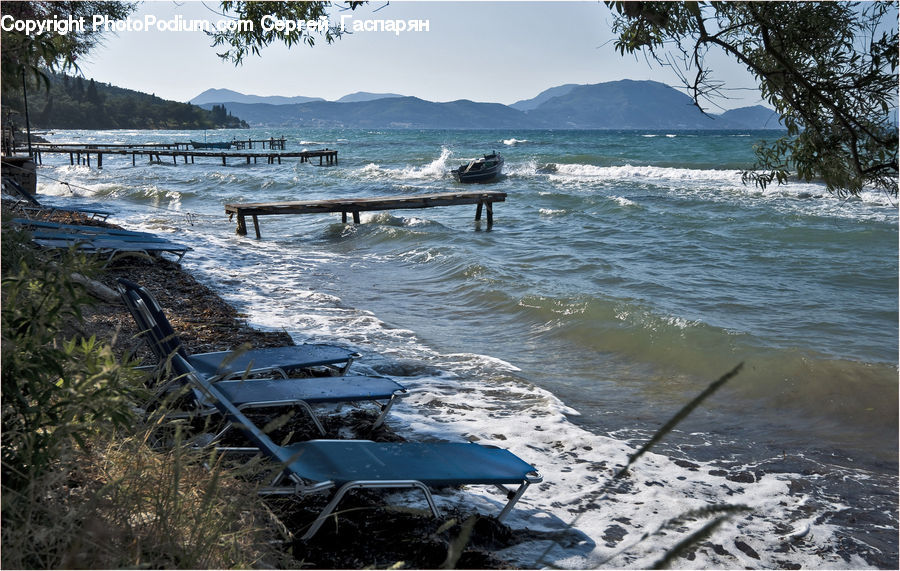Dock, Pier, Outdoors, Sea, Sea Waves, Water, Boat