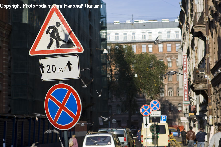 People, Person, Human, Road Sign, Sign, Street Sign, Alley