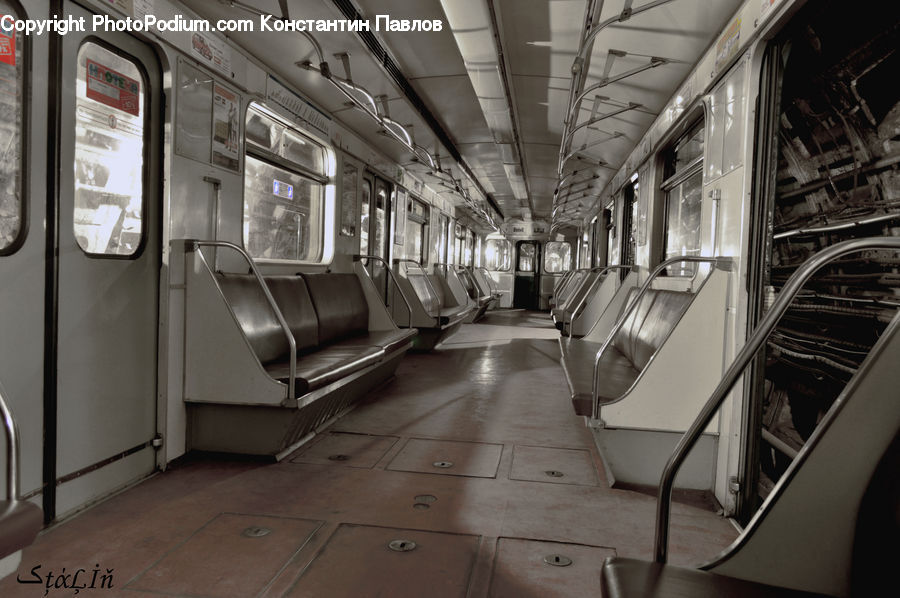 Subway, Train, Train Station, Vehicle, Banister, Handrail, Staircase