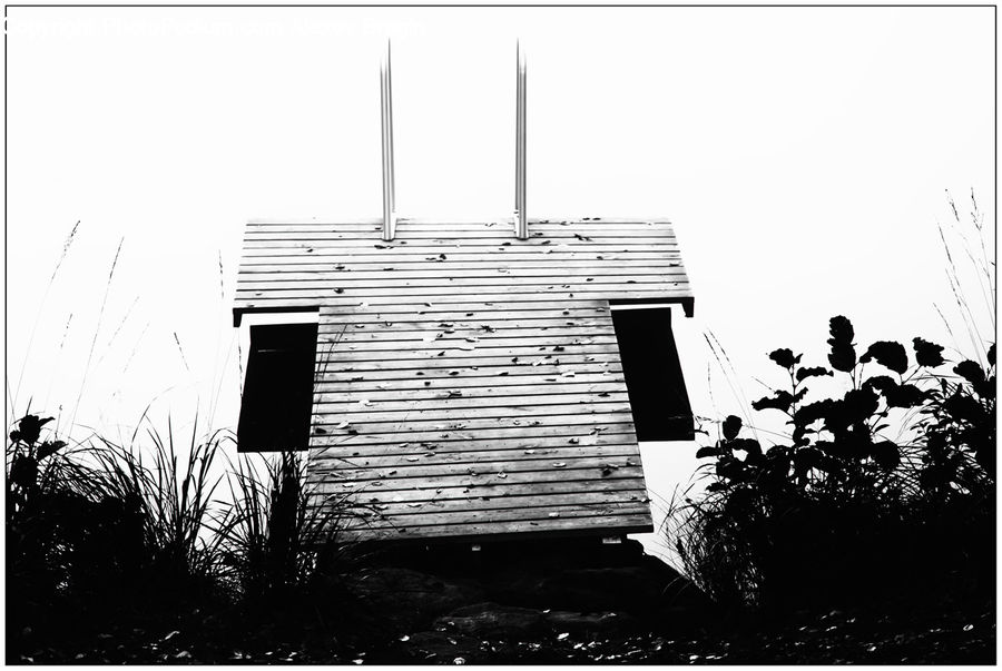 Silhouette, Cabin, Hut, Rural, Shack, Shelter, Brick