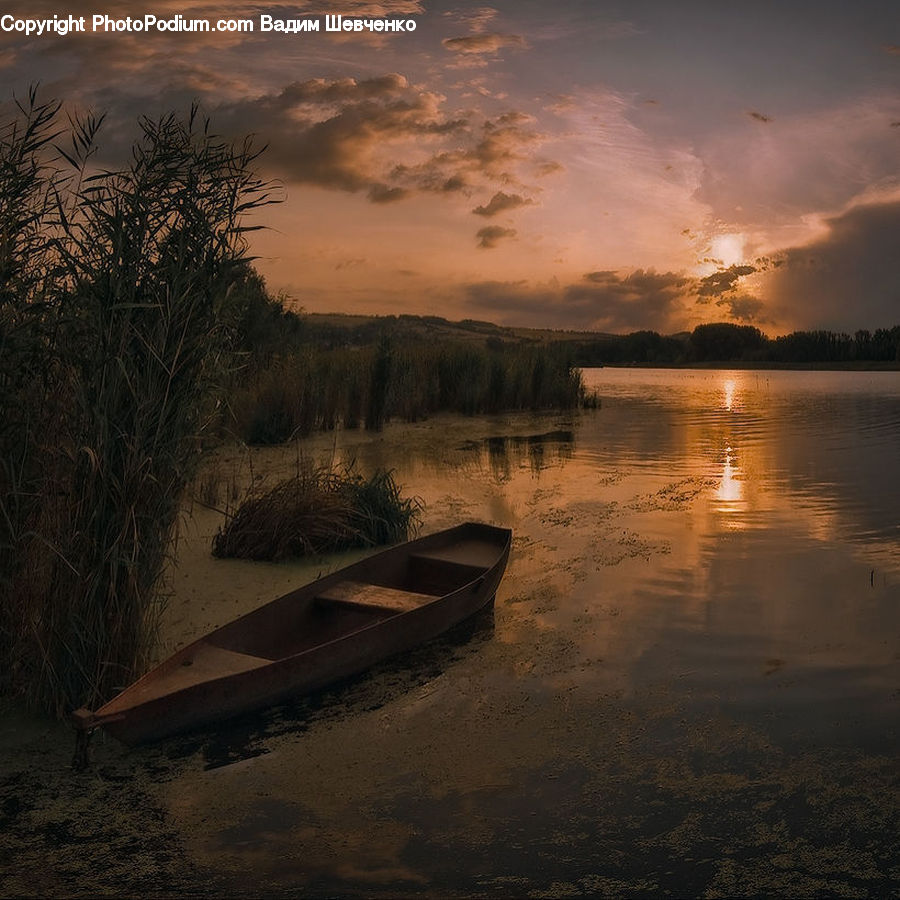 Boat, Dinghy, Rowboat, Vessel, Canoe, Flood, Dawn