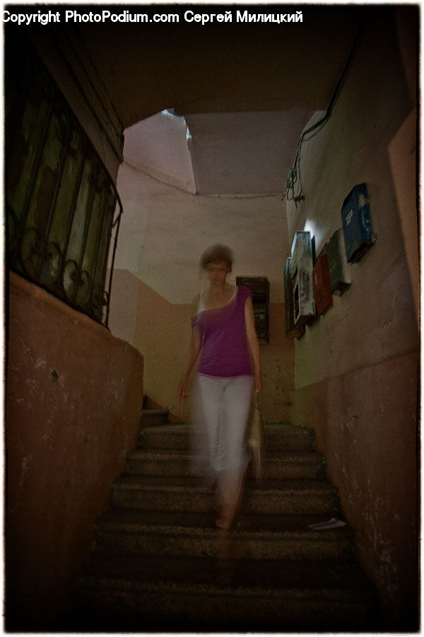 Human, People, Person, Corridor, Banister, Handrail, Staircase