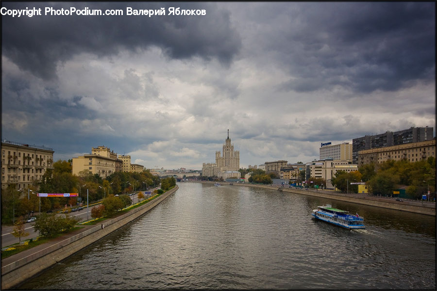 Outdoors, River, Water, Canal, Intersection, Road, Freeway