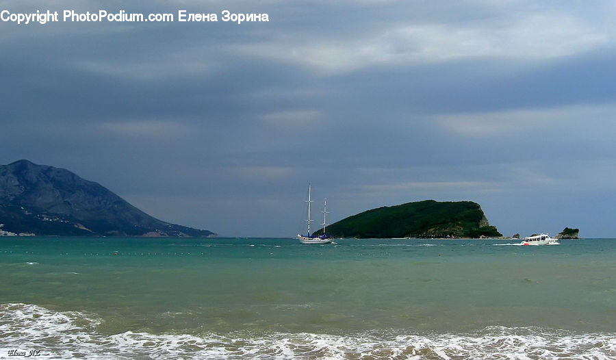 Beach, Coast, Outdoors, Sea, Water, Promontory, Boat