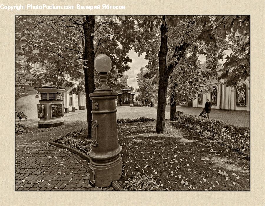 Cannon, Weaponry, Architecture, Mansion, Road, Street, Town
