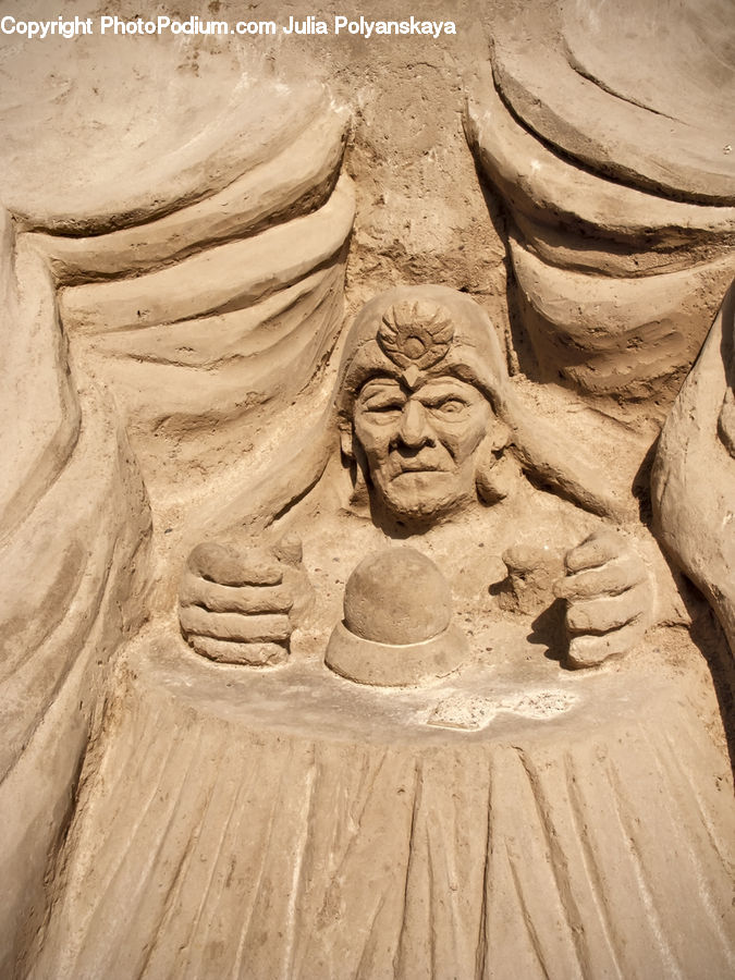 Art, Sculpture, Statue, Outdoors, Sand, Soil, Rock