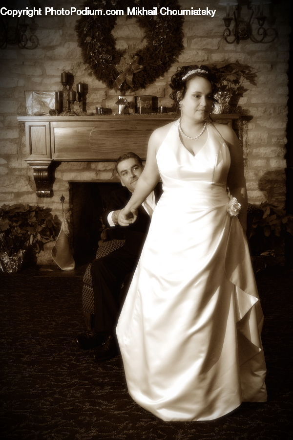 Human, People, Person, Plant, Potted Plant, Robe, Bride