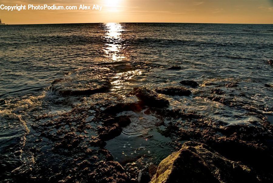Beach, Coast, Outdoors, Sea, Water, Ocean, Flare