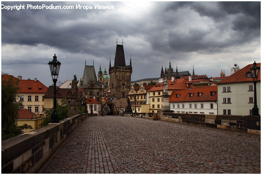 Cobblestone, Pavement, Walkway, Building, Downtown, Town, Architecture