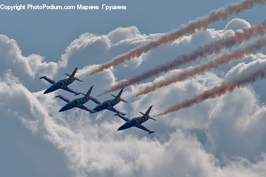 Aircraft, Airplane, Bomber, Warplane, Cloud, Cumulus, Sky