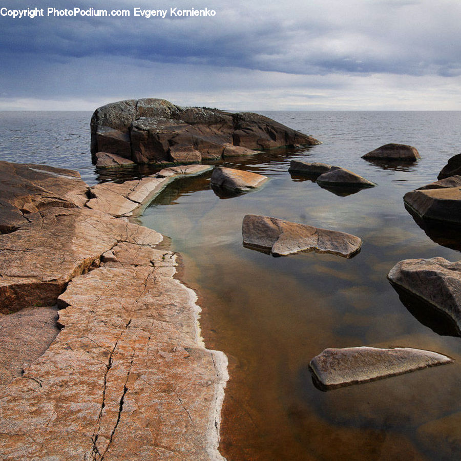 Rock, Coast, Outdoors, Sea, Water, Promontory, Cliff