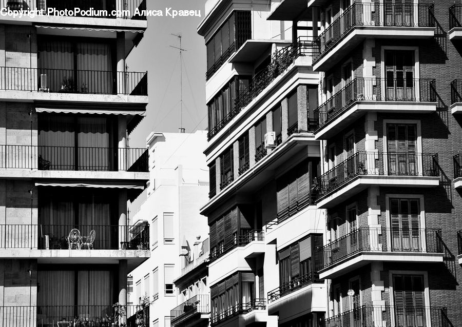 Balcony, Deck, Housing, Porch, City, Downtown, Urban