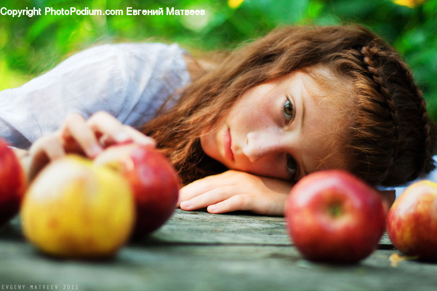 Apple, Fruit, People, Person, Human, Basket, Cherry