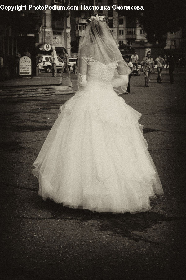 Bride, Gown, Person, Wedding, Veil