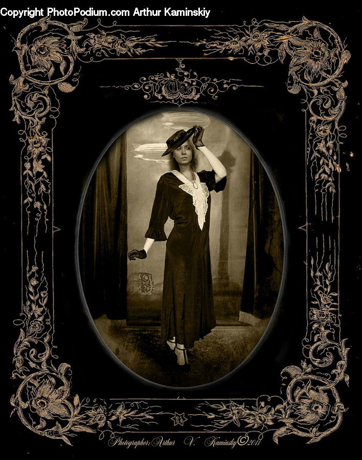 Female, Person, Emblem, Logo, Bonnet, Hat, Portrait