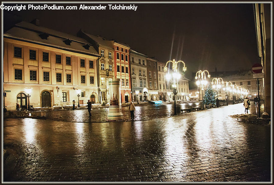 Architecture, Downtown, Plaza, Town Square, City, Metropolis, Urban