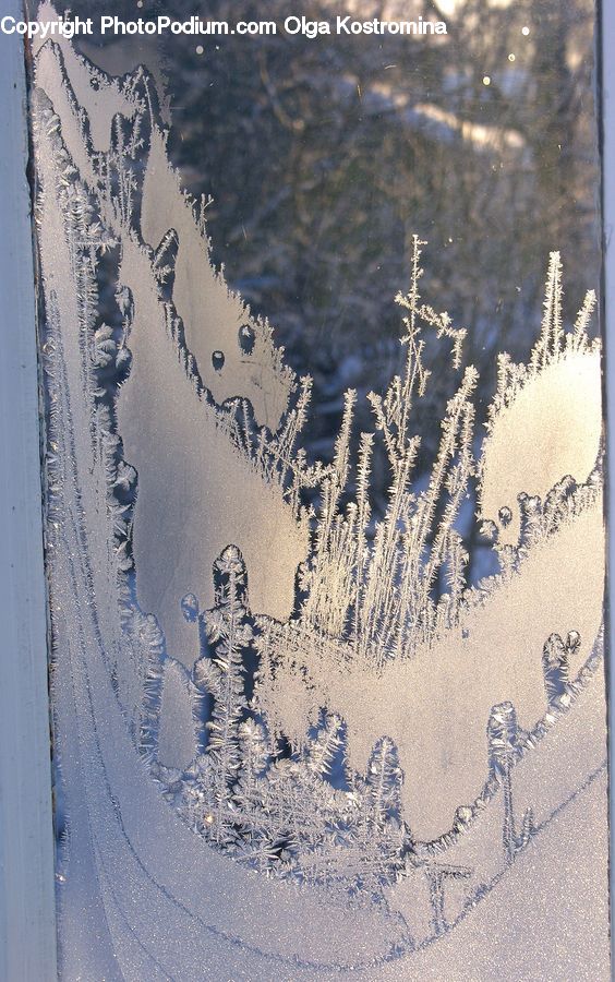 Frost, Ice, Outdoors, Snow, Calligraphy, Handwriting, Text