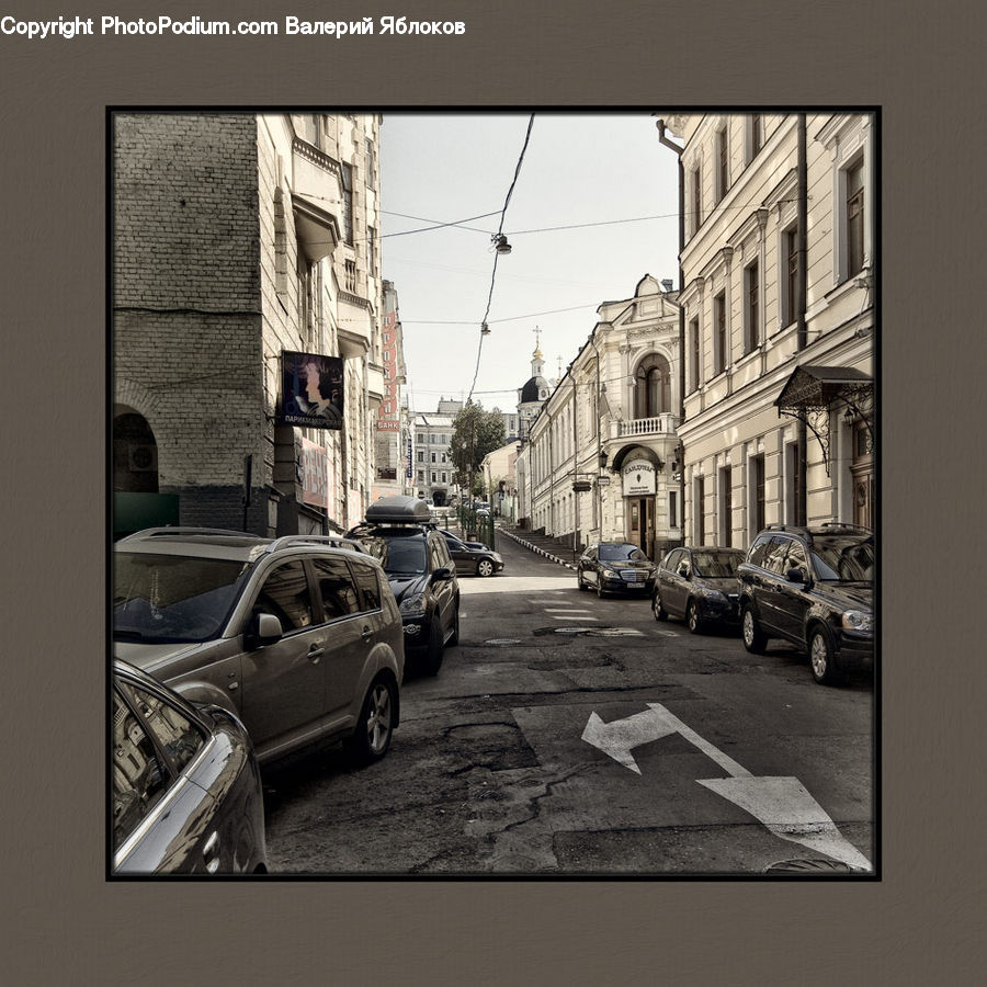 Automobile, Car, Vehicle, Collage, Poster, Parking, Parking Lot