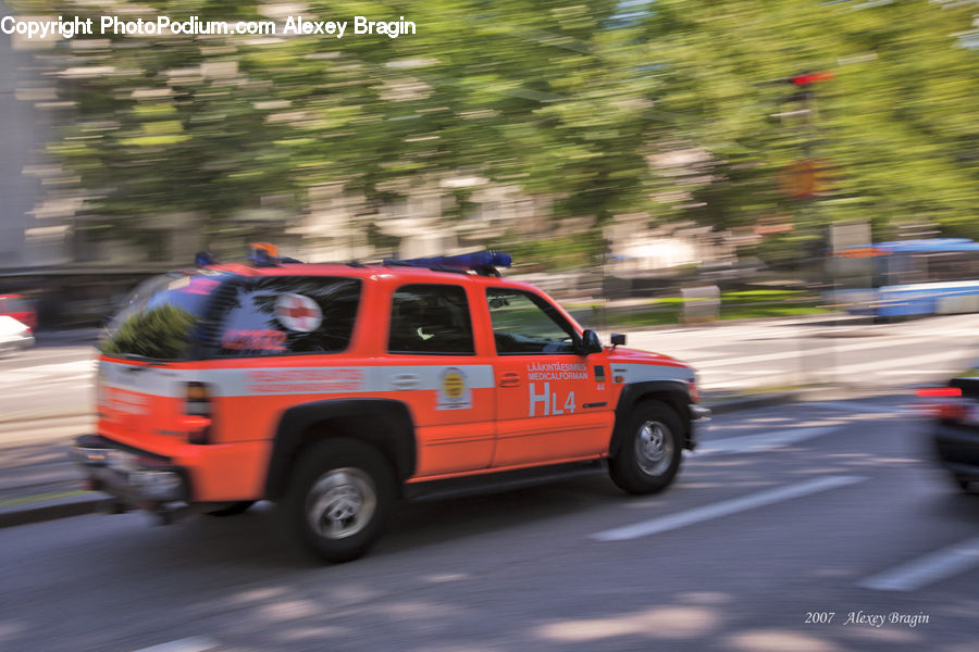 Car, Suv, Vehicle, Fire Department, Ambulance, Van, Art