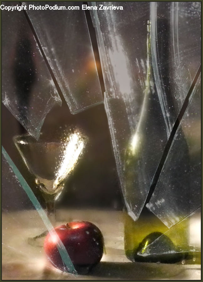 Apple, Fruit, Glass, Nebula, Outer Space, Space, Universe