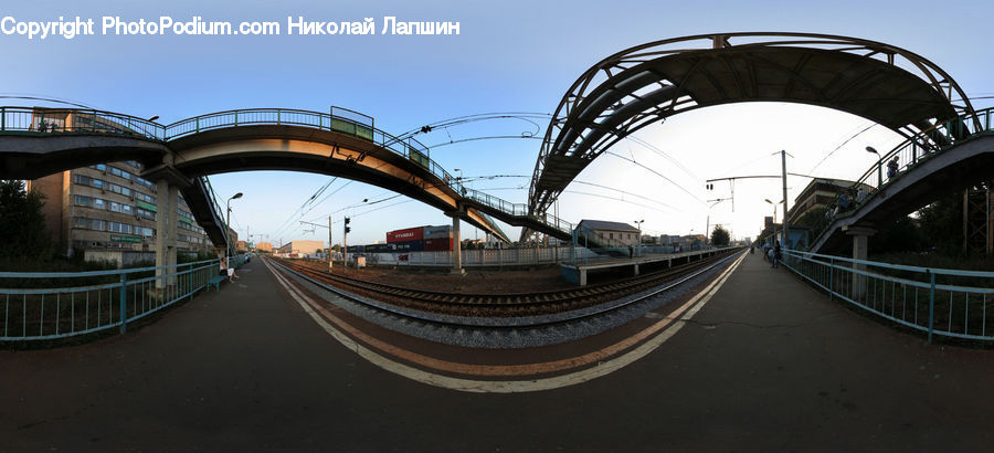Canopy, Road, City, Downtown, Building, Bridge, Metropolis