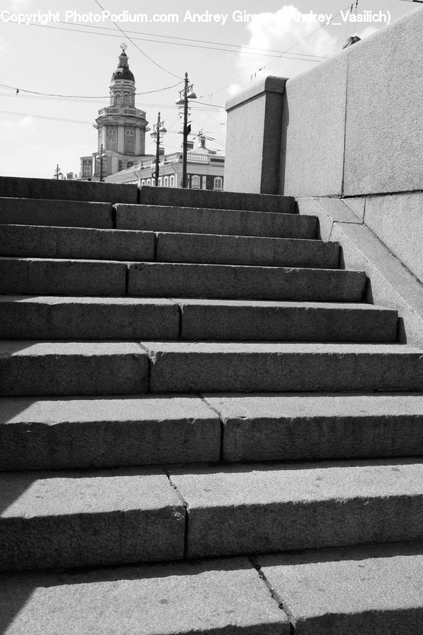 Bench, Column, Pillar, Brick, Building, Office Building, City
